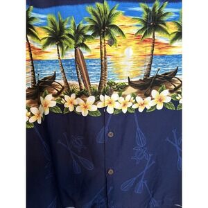 Hawaiian Reserve Collection Island Sunset Aloha Hawaiian Shirt 2XL Made In USA